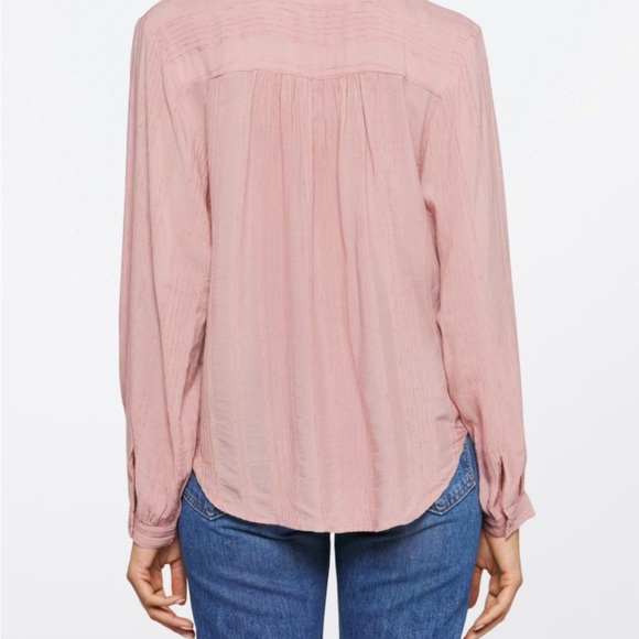 AVLN STUDIO Zoa Button Down Shirt - blush color, textured - Picture 10 of 11